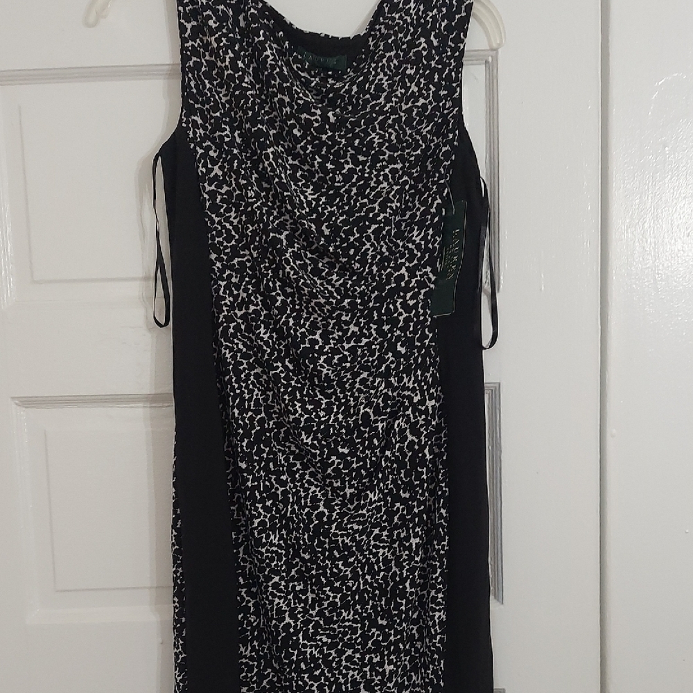 Ralph Lauren Blue Label Black and White Midi Dress